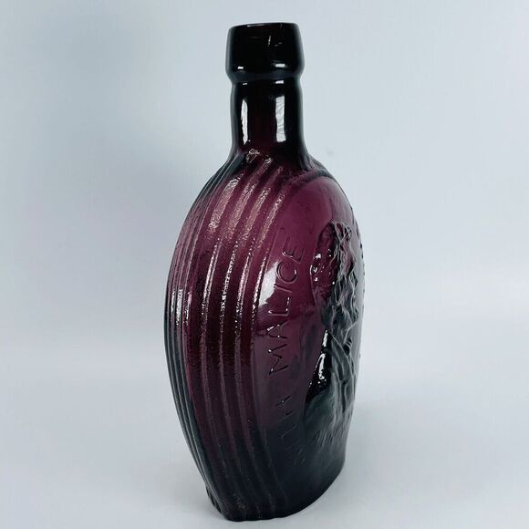 Wheaton Amethyst Glass Purple Bottle Lincoln Malice Toward None Decanter Flask - Picture 3 of 9